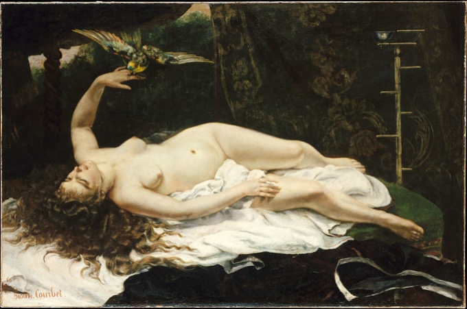 1866-2_Gustave_Courbet_-_Woman_with_a_Parrot